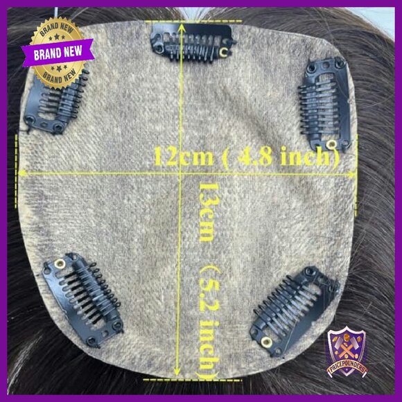 Silk Base Human Hair Topper 12x13cm 5 Clips Spot Bald Coverage main image 5